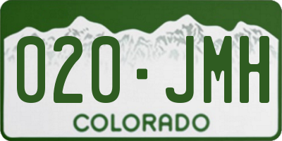 CO license plate 020JMH