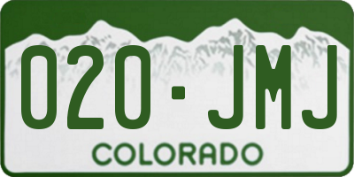 CO license plate 020JMJ