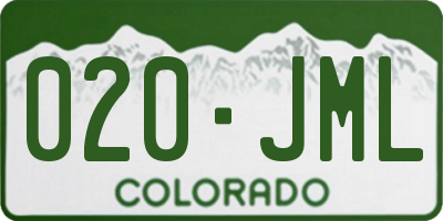 CO license plate 020JML