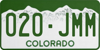 CO license plate 020JMM