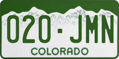 CO license plate 020JMN