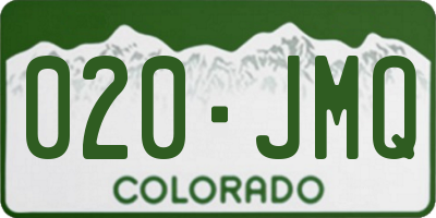 CO license plate 020JMQ