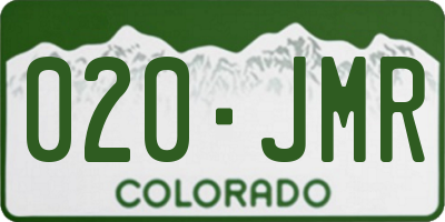 CO license plate 020JMR