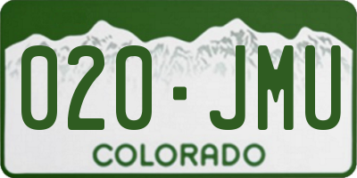 CO license plate 020JMU