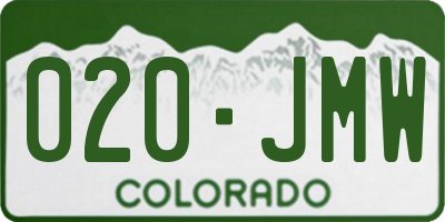 CO license plate 020JMW