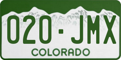 CO license plate 020JMX