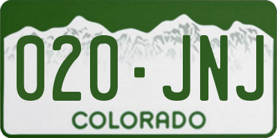 CO license plate 020JNJ