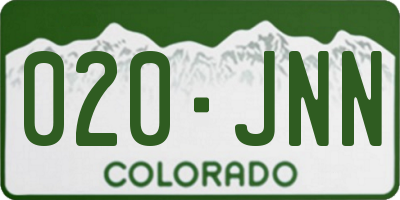 CO license plate 020JNN