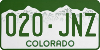 CO license plate 020JNZ