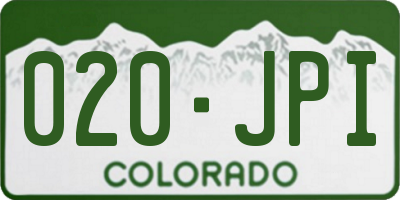 CO license plate 020JPI