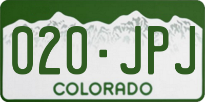 CO license plate 020JPJ