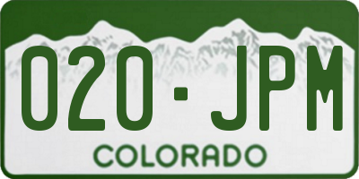 CO license plate 020JPM