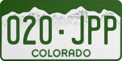 CO license plate 020JPP