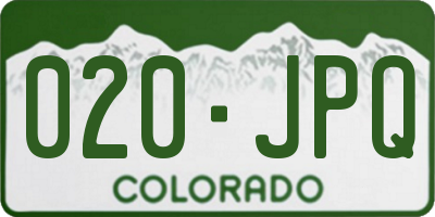 CO license plate 020JPQ