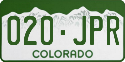 CO license plate 020JPR