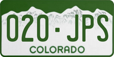 CO license plate 020JPS