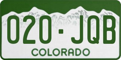 CO license plate 020JQB