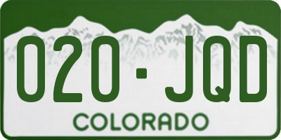 CO license plate 020JQD