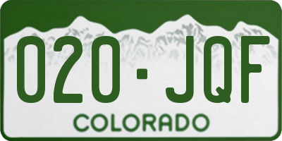 CO license plate 020JQF