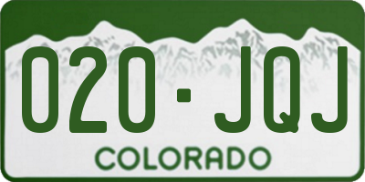 CO license plate 020JQJ