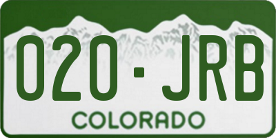 CO license plate 020JRB