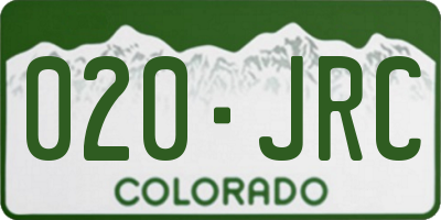 CO license plate 020JRC
