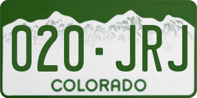 CO license plate 020JRJ