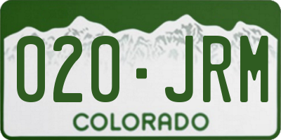 CO license plate 020JRM