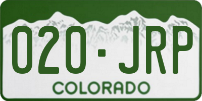 CO license plate 020JRP