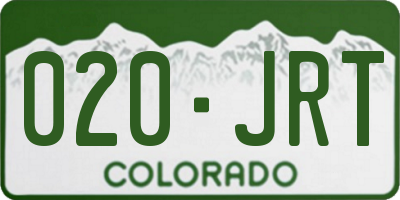 CO license plate 020JRT