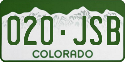 CO license plate 020JSB