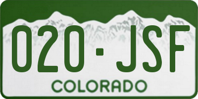 CO license plate 020JSF
