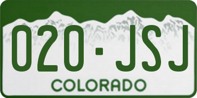 CO license plate 020JSJ