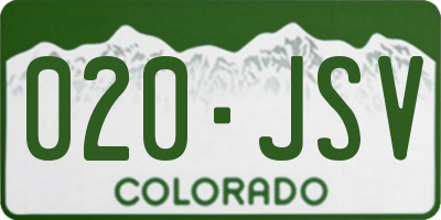 CO license plate 020JSV
