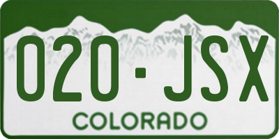 CO license plate 020JSX
