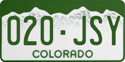 CO license plate 020JSY