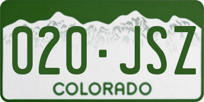 CO license plate 020JSZ