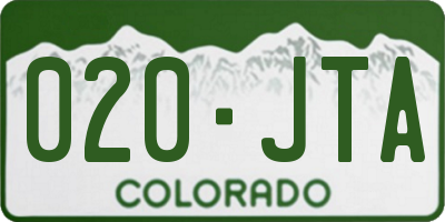 CO license plate 020JTA
