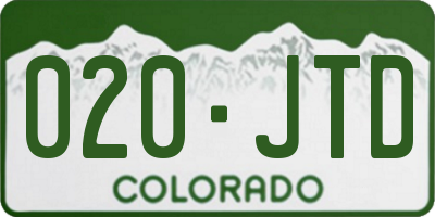 CO license plate 020JTD