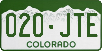CO license plate 020JTE