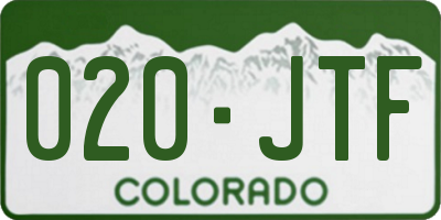 CO license plate 020JTF