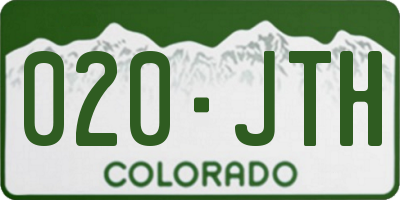 CO license plate 020JTH