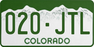 CO license plate 020JTL