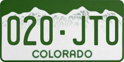 CO license plate 020JTO