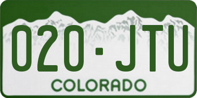 CO license plate 020JTU