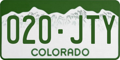 CO license plate 020JTY