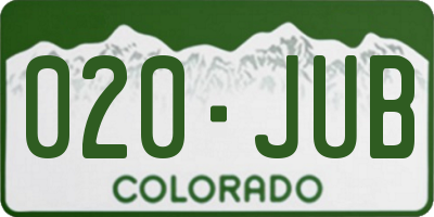 CO license plate 020JUB