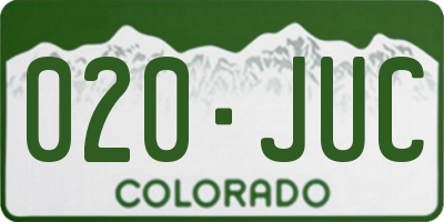 CO license plate 020JUC