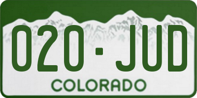 CO license plate 020JUD