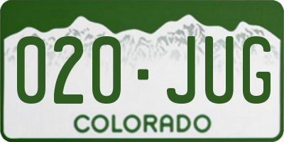 CO license plate 020JUG
